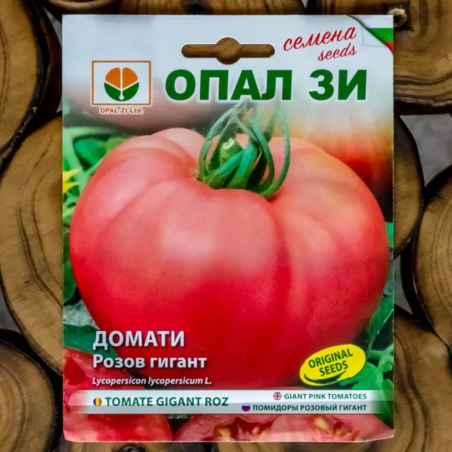 Pink Giant: Seed packet photograph